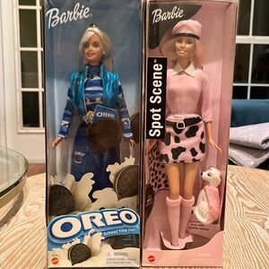 Set of 2 vintage Barbie dolls Spot scene with Dalmatian and Oreo with Oreo purse